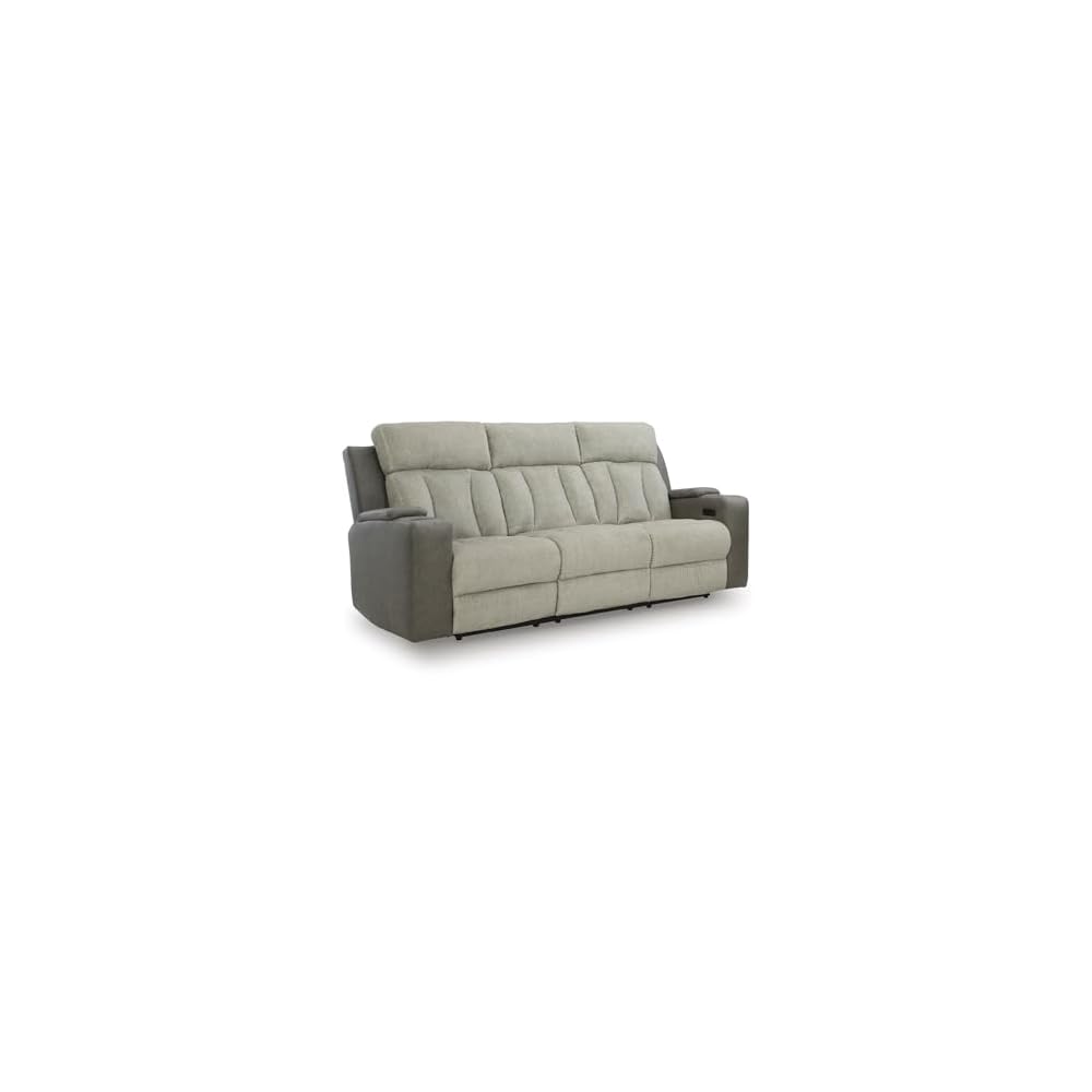 Signature Design by Ashley Power Reclining Sofa with Heat and Massage