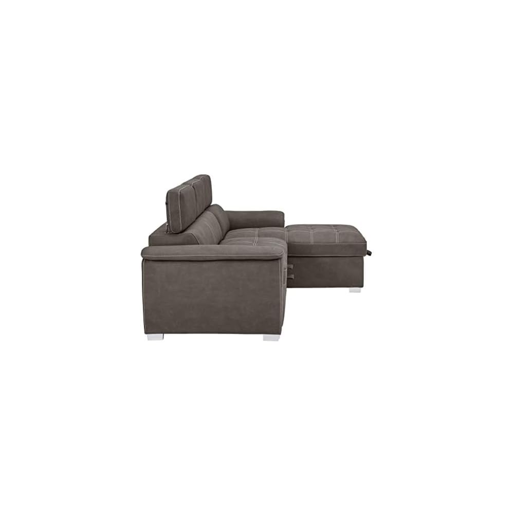 Homelegance Ferriday 98" x 66" Sectional Sleeper with Storage, Taupe