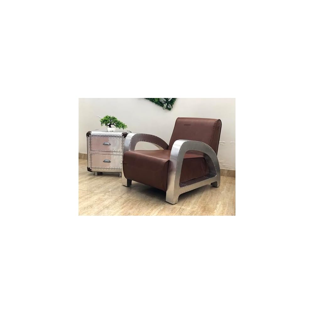 ARTIZANSTORE Aviator Aluminium Tomcat Chair Home and Office Vintage Decor (Set of 2)