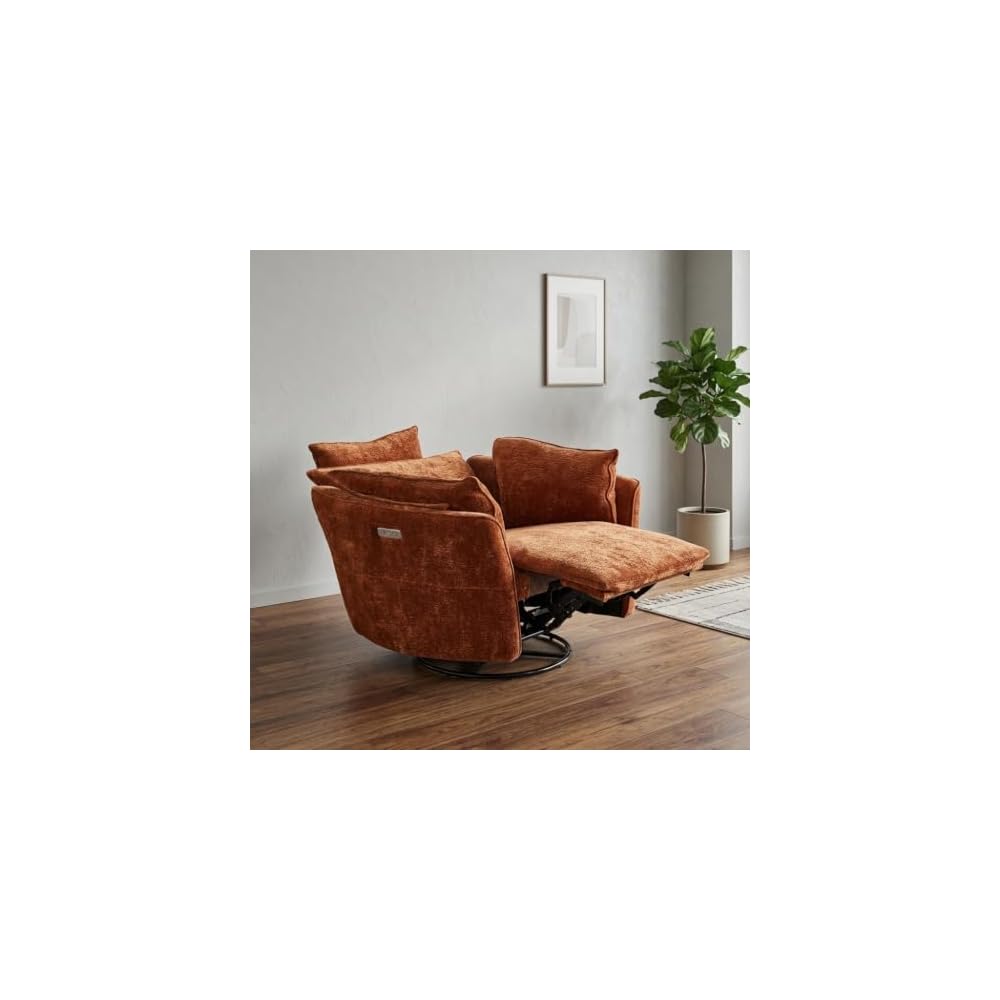 Single Lounge Sofa Chair, Rust Orange Accent Chair for Living Room