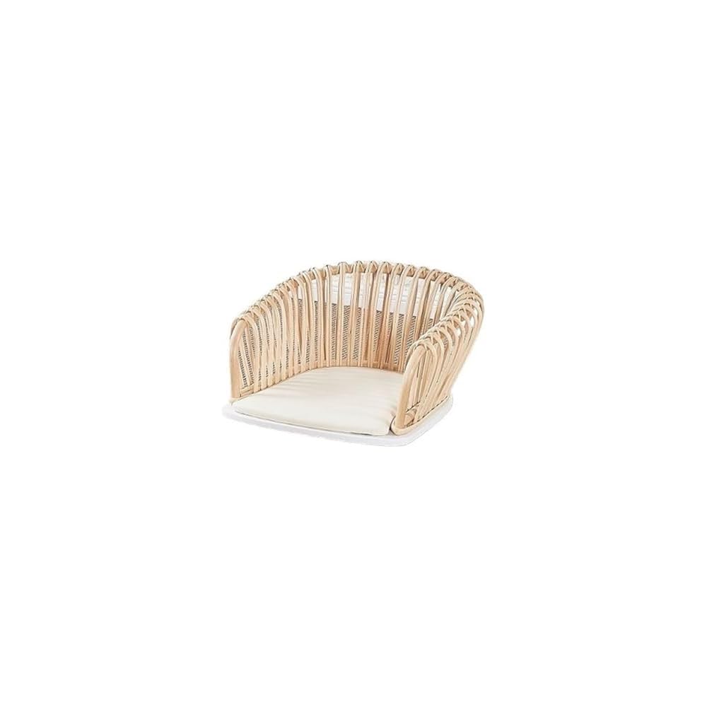 Portable Floor Chair, Traditional Rattan Legless Tatami Chair with Armrest and Backrest Floor Chair, Low Seat Chair with Comfortable Cushion, for Bay Window, Office, Home,