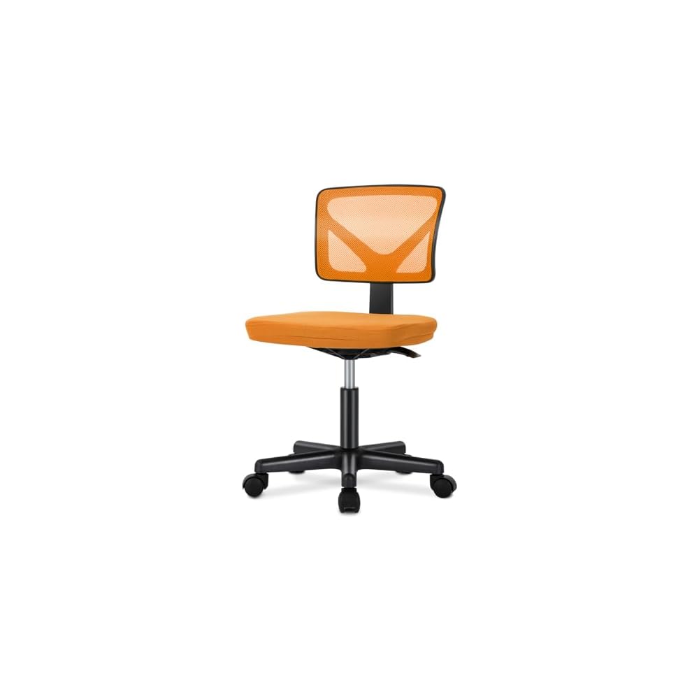 Ergonomic Stool Modern Home Office Desk Chairs Comfy Computer Study Chair for Living Room, Vanity (Orange)