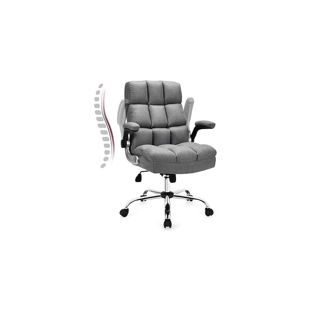 COSTWAY Ergonomic Home Office Chair with High Back and Rocking Function