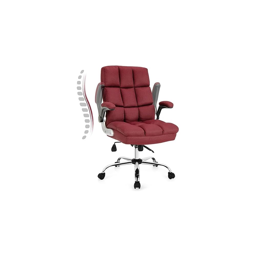 COSTWAY Ergonomic Home Office Chair with High Back and Rocking Function