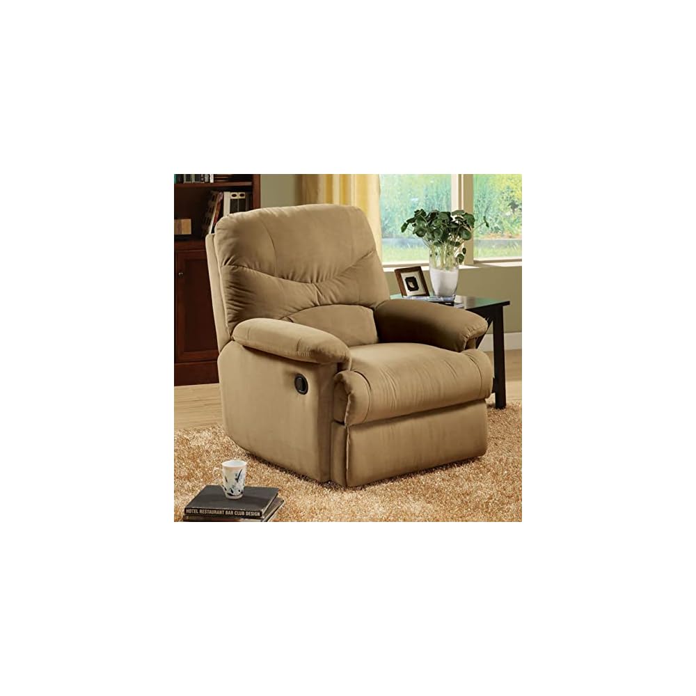 Recliner Chair Single Sofa Manual Breathable Soft Living Room Chair Home Theater Lounge Seating Upholstered Comfortable Footrest Recliner Chair for Reception Bedroom Official