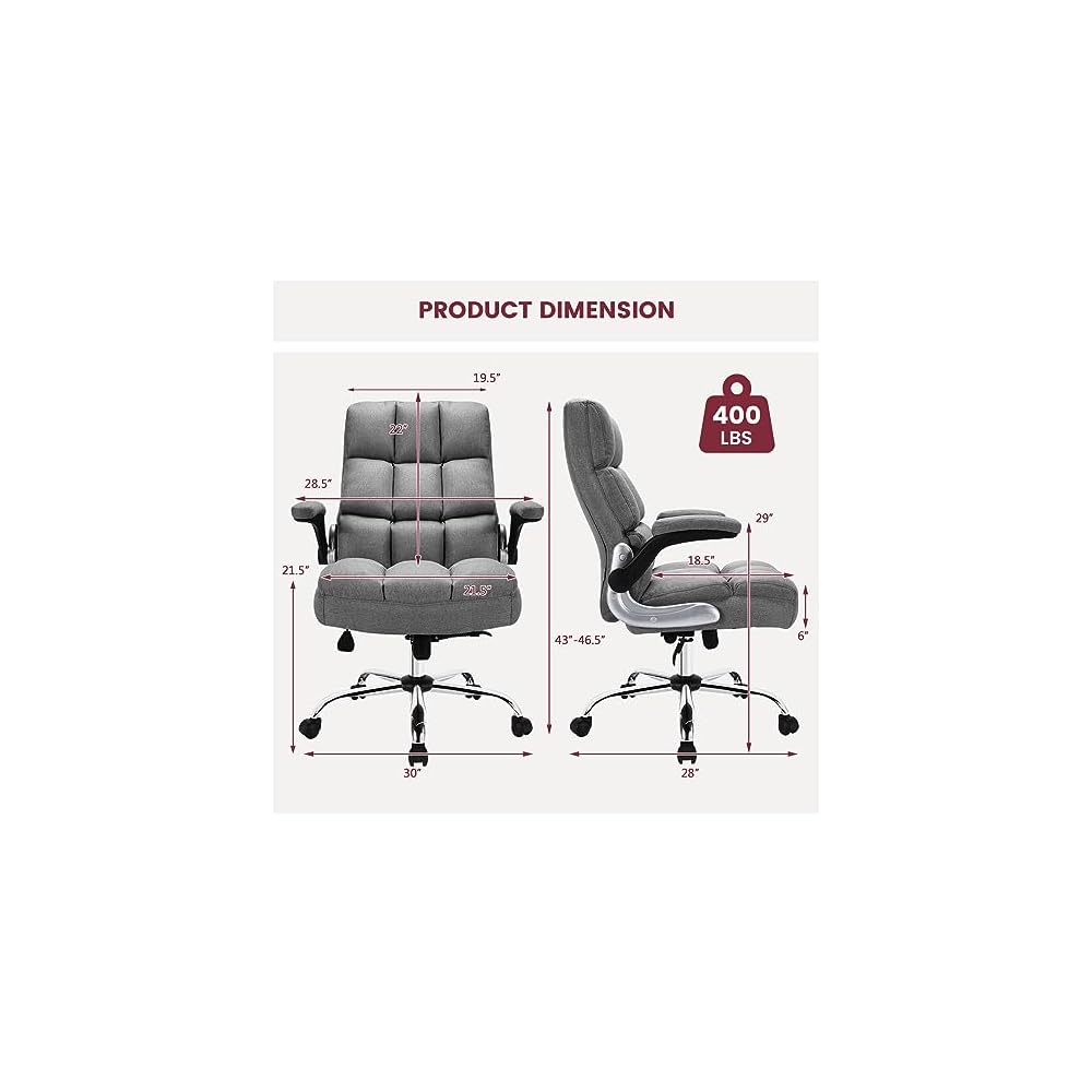 COSTWAY Ergonomic Home Office Chair with High Back and Rocking Function