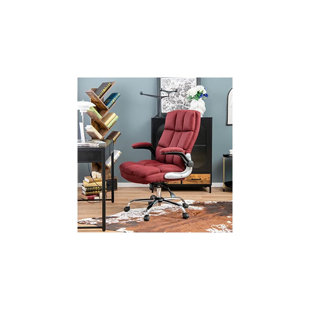COSTWAY Ergonomic Home Office Chair with High Back and Rocking Function