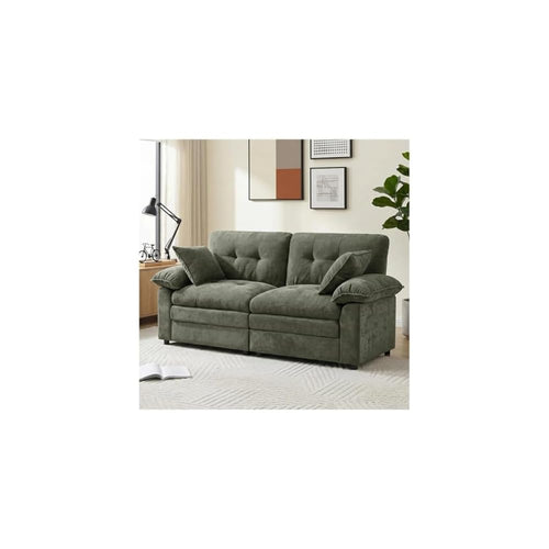84" Chenille Loveseat Sofa, Deep Seat Cloud Couch for Living Room – 2-Seat Modular Sofa with Pillow Back & Pillow Arms, High-Density Foam Fill, 400 lbs Capacity, Modern Apartment Couch, Green