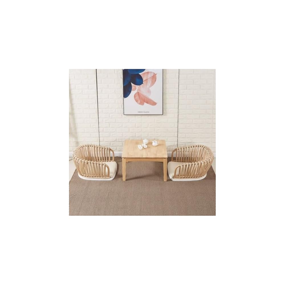 Portable Floor Chair, Traditional Rattan Legless Tatami Chair with Armrest and Backrest Floor Chair, Low Seat Chair with Comfortable Cushion, for Bay Window, Office, Home,