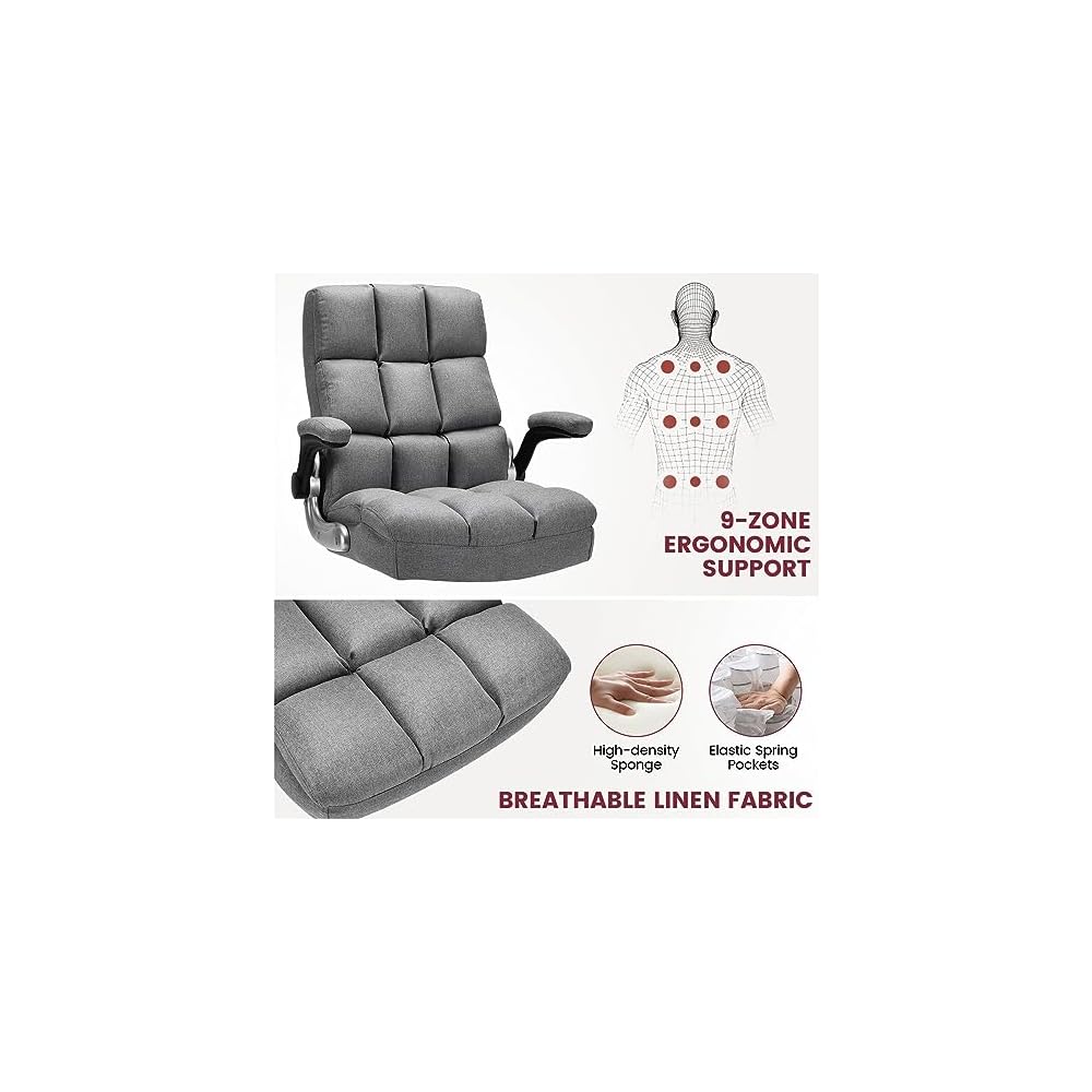 COSTWAY Ergonomic Home Office Chair with High Back and Rocking Function