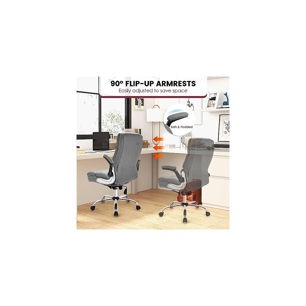 COSTWAY Ergonomic Home Office Chair with High Back and Rocking Function
