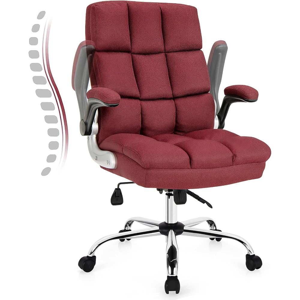 COSTWAY Ergonomic Home Office Chair with High Back and Rocking Function
